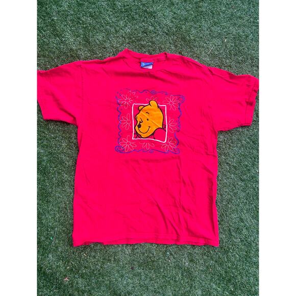 Unknown Other - Vintage 90s Disney Winnie the Pooh Red T-Shirt Size Large
